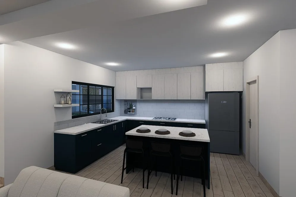 Casa Vásquez: cocina a medida con isla central